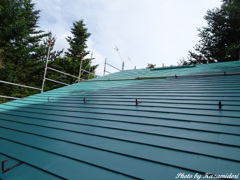 屋根リフォーム中