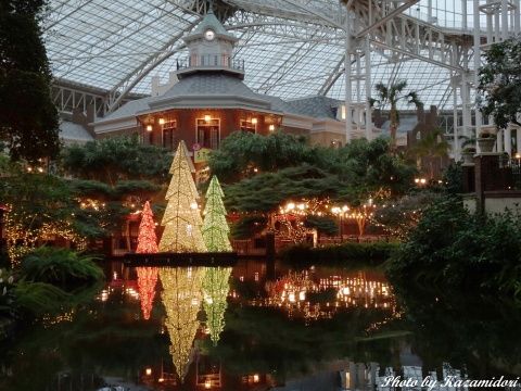ホテルのアトリウムで